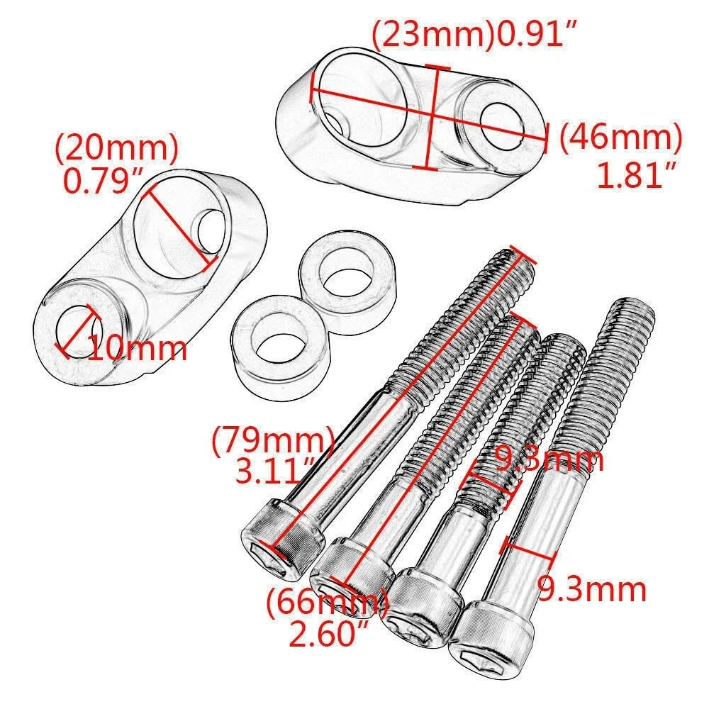 39/49mm Motorcycle Universal Front Fork Tube Turn Signal Relocation Kit Adapter For Harley Sportster Roadster Dyna Super Glide