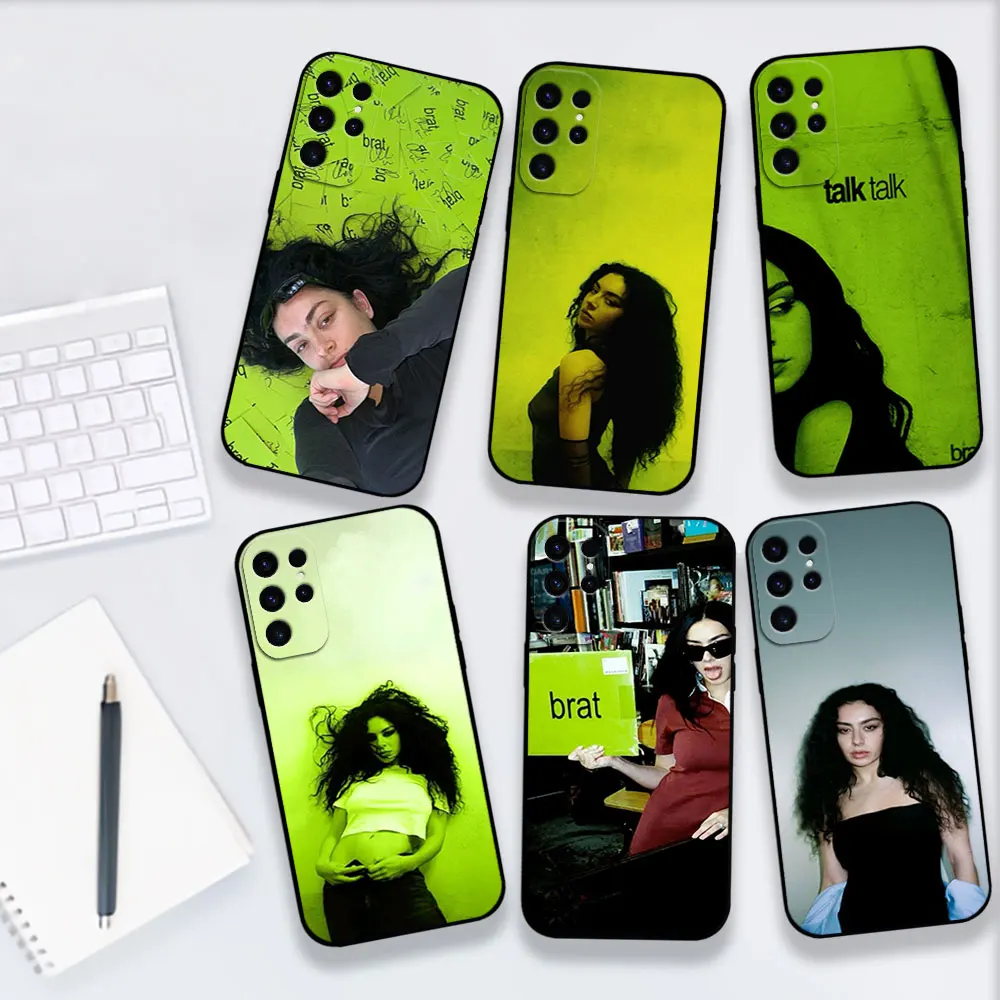 Singer Charli XCX Brat  For Samsung Galaxy A54 A73 A72 A71 S23 S22 Ultra Matte phone Bumper Case Thin Soft Silicone Black Cover