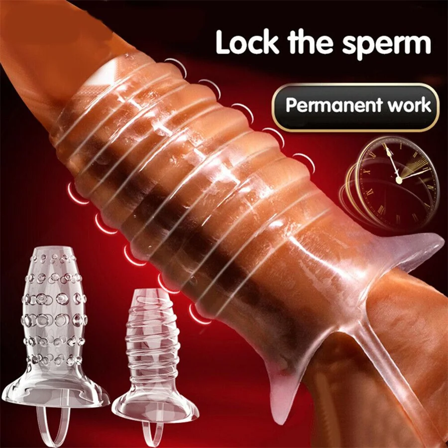 Penis Sleeve Silicone Soft Cock Ring Sex Toy For Men Sex Shop Delay Ejaculation Male Chastity Penis Enlargement Vaginal Massage