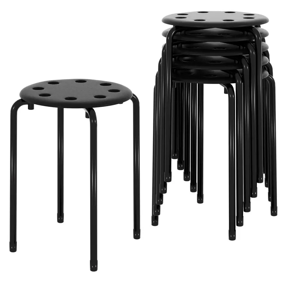 

6Piece Stacking Stools, 17.7 Inch Standard Height, Portable Stackable Colorful Decoration Stools for School Classroom and Office