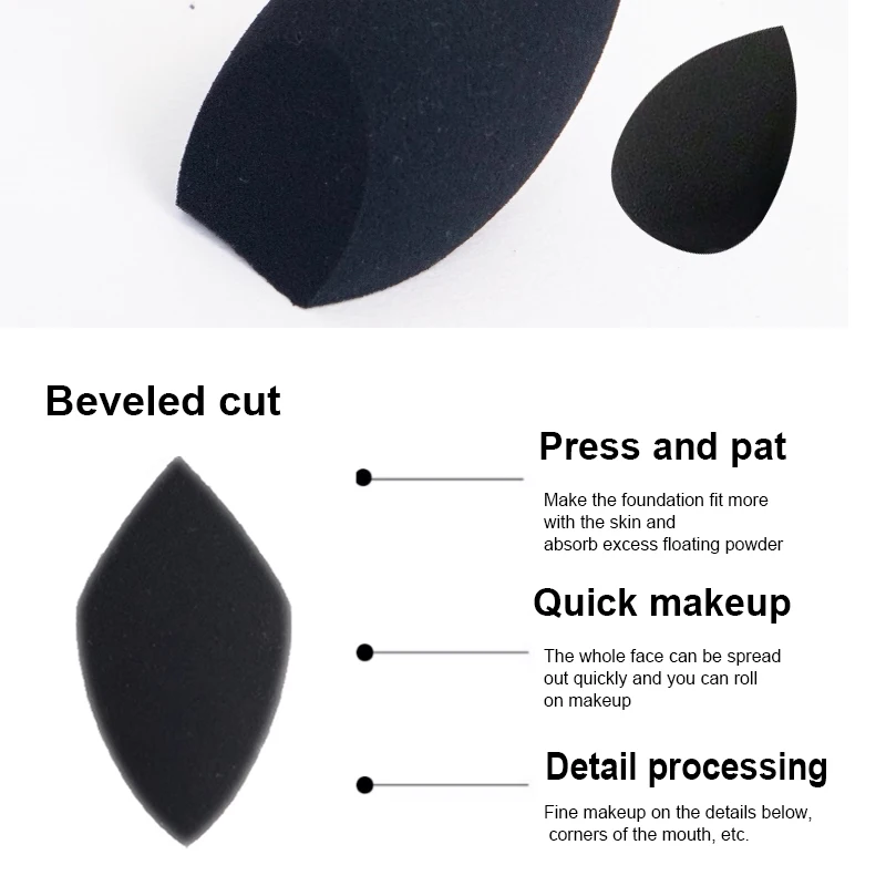 2 Stück schwarzes Beauty-Schwamm-Ei – latexfreier, wiederverwendbarer Make-up-Mixer für makellose Grundierung, Kontur und Highlight