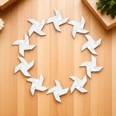 

24pcs Blank Painting Diy Pinwheel For Kids Graffiti Educational Coloring Paper Windmills Creative Drawing Windmill Thick Paper