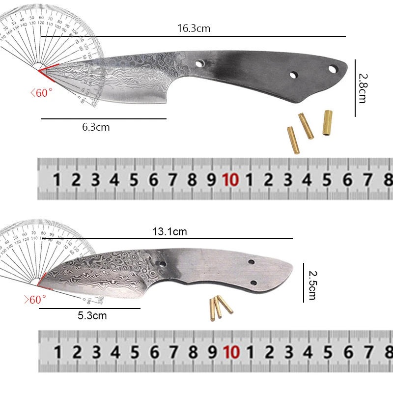 Hand Forged Damascus Steel Knife Blanks Fixed Blade Utility Knife Blade DIY Crafting Knife EDC Cutter outdoor Tools view 4