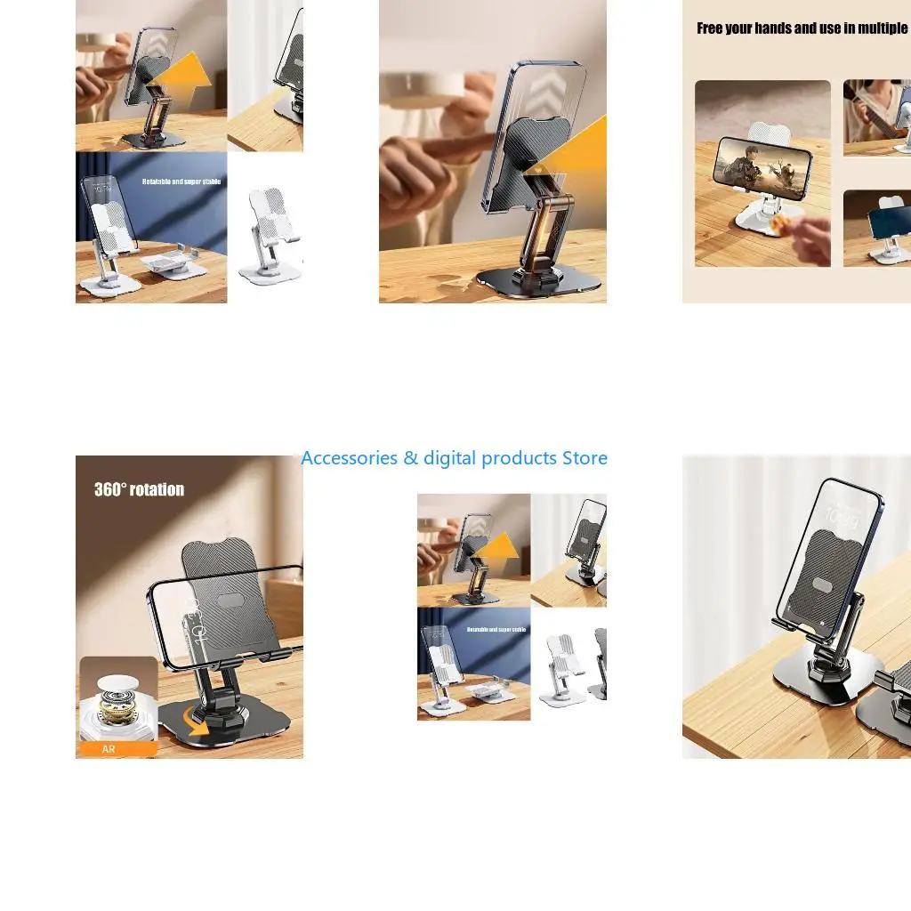 77JD Cellphone Tablet Holder Folding Height Adjustable Tabletop Support Cradle