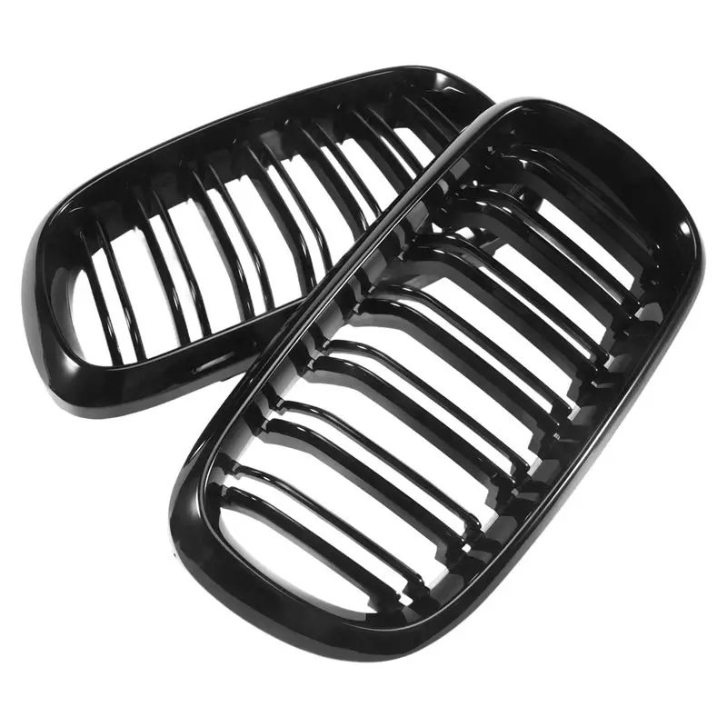 Limited Time Offer Front Kidney Grille Double Slat Sport Grill For-BMW X5 F15 X6 F16 X5M F85 X6M F86 2013-2019 (Gloss Black)