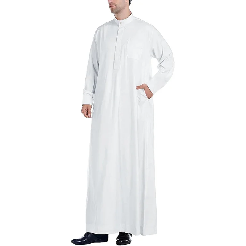 Men's Islamic Kaftan Thobe with Pockets