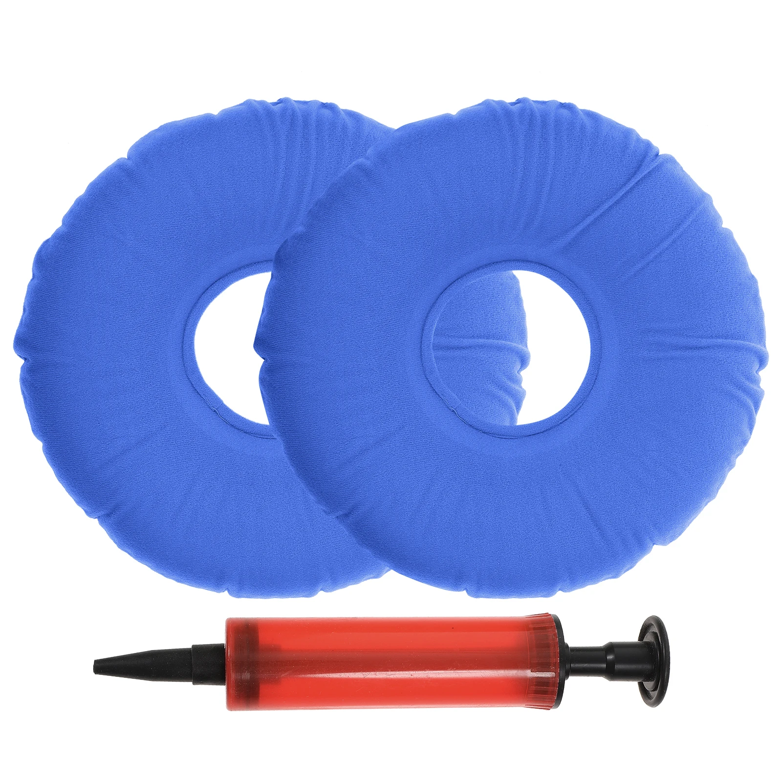 

2pcs Thick Inflatable Round Seat Cushions Breathable For Hemorrhoids Pregnancy Coccyx Pain Relief Bed Office Travel Use