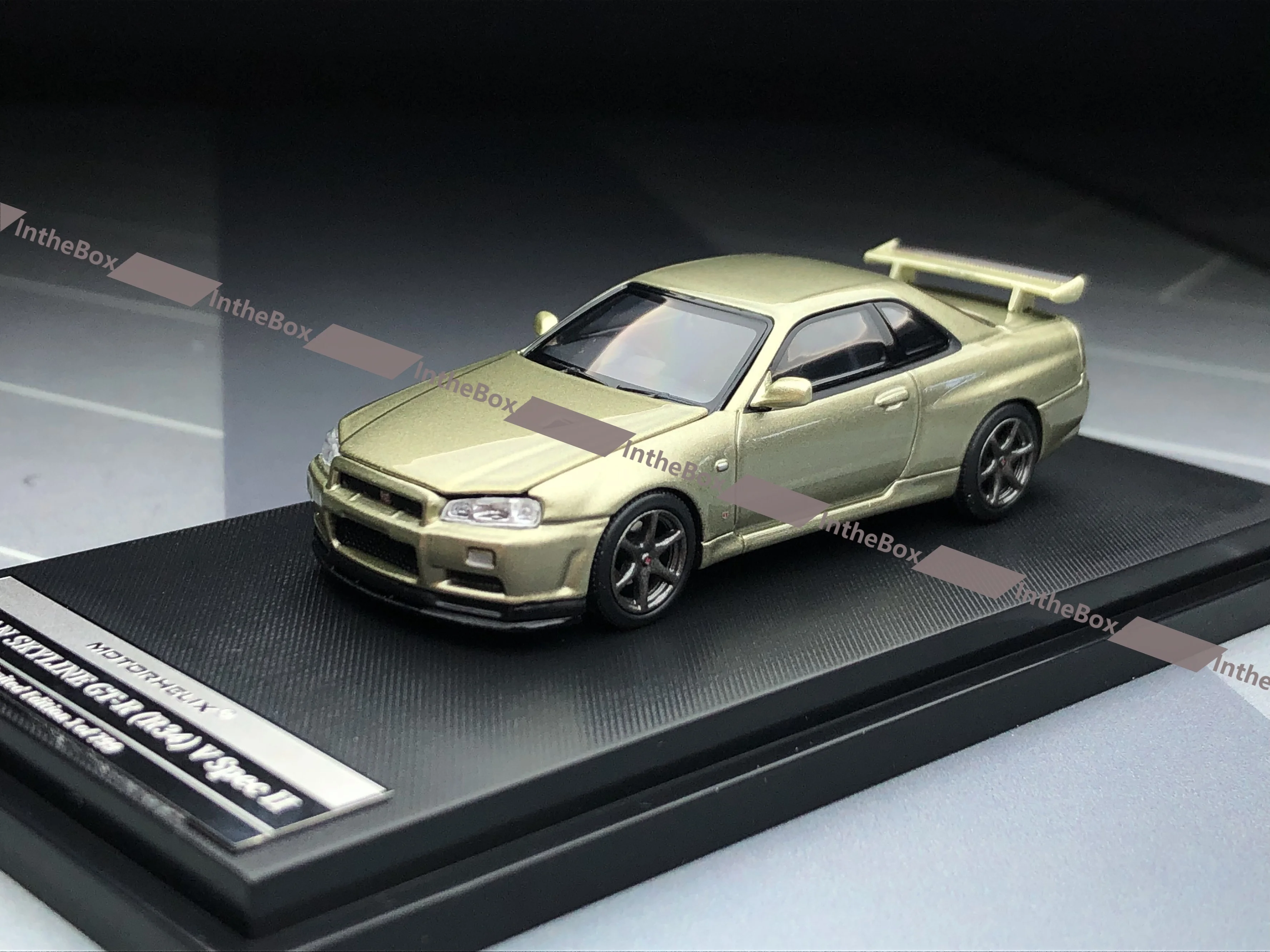 Sh 1:64 mh skyline GT-R r34 vspecl modelo esportivo verde diecast modelo carro coleção edição limitada brinquedos hobby