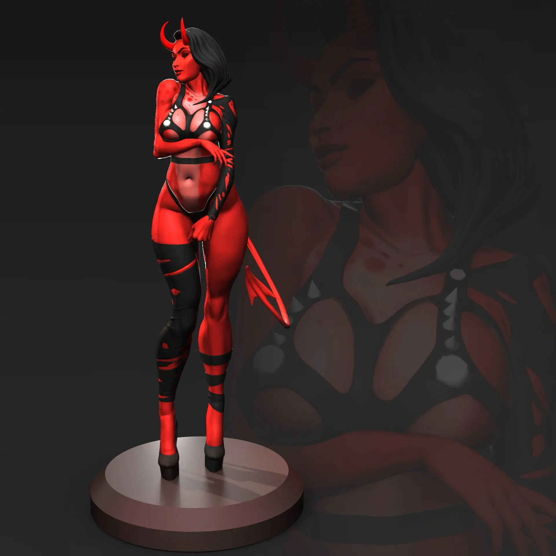 1/24 Die Cast Resin Figure Assembly Kit Model Red Succubus Assembly Toy Unpainted