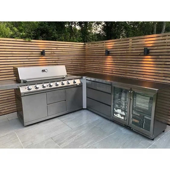 Artisan Custom Modular Furniture Built In Gas BBQ Outdoor Stainless Steel kitchen With Sink