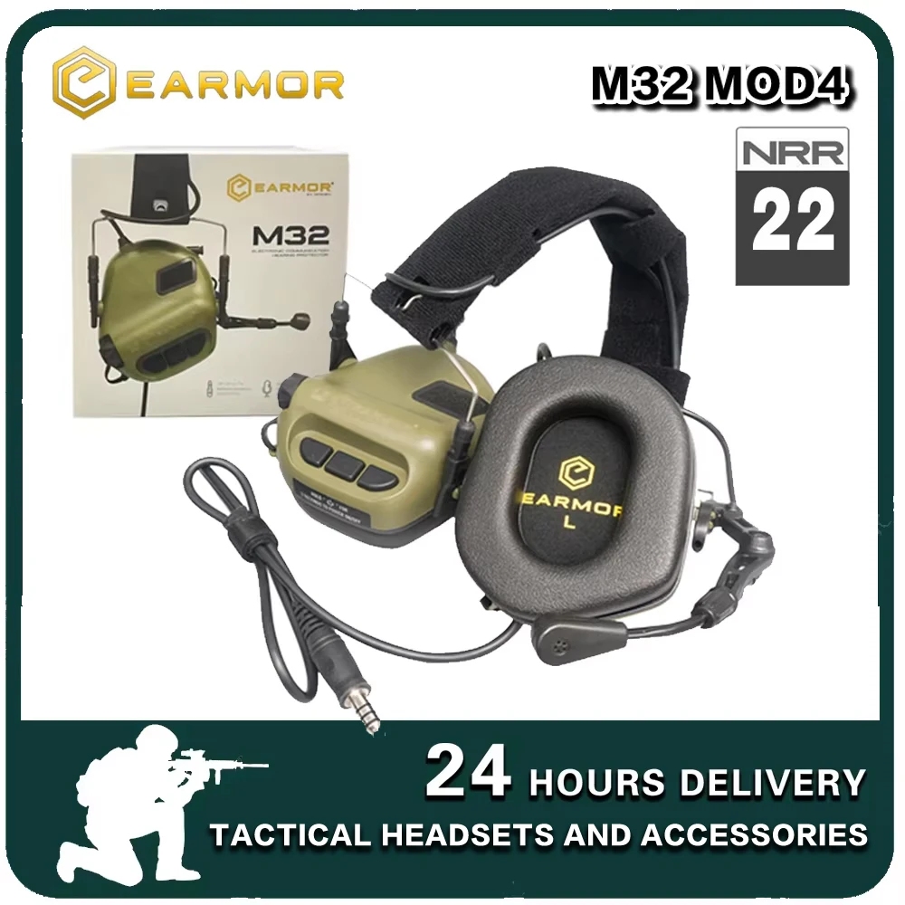 Tactical headset EARMOR M32 MOD4 hunting shooting noise reduction earmuff microphone tactical communication headset