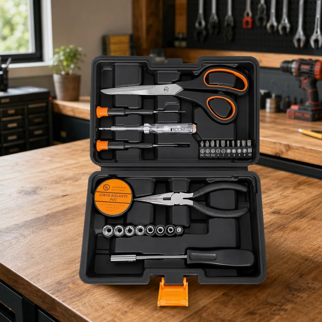 Hot Sell 26Pcs Potable Multifunction household Tool Set Daily Use Pliers Kit Auto Repair Tool Set Tape Hammer Hex Key Bits Set