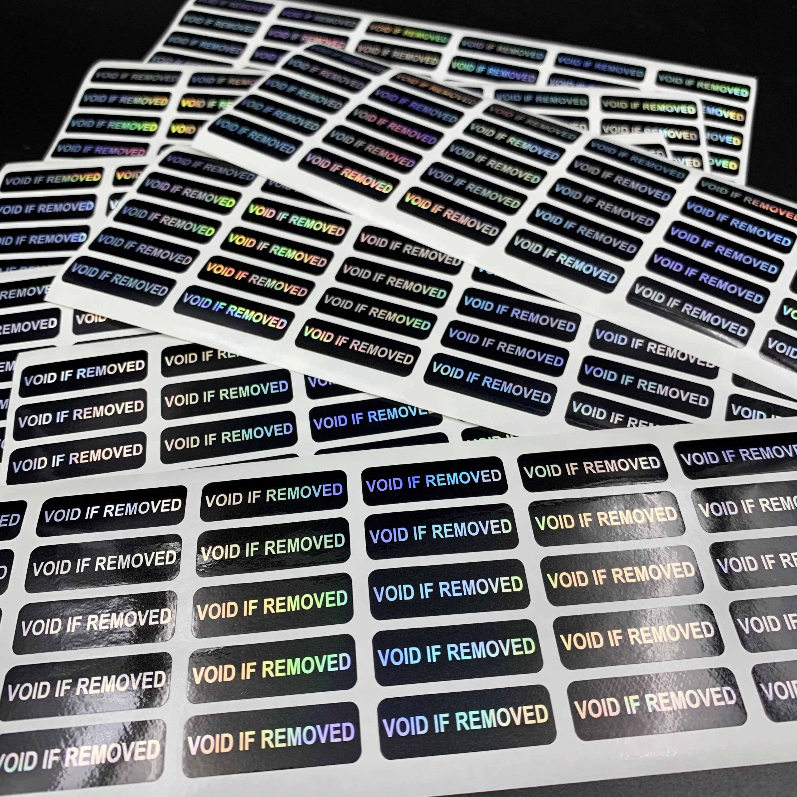 120/240 قطعة باطلة إذا تمت إزالة ملصقات ملصقات ليزر قوس قزح واضحة للعبث ، ملصقات لاصقة للأختام للاستعمال مرة واحدة لحزمة الهدايا