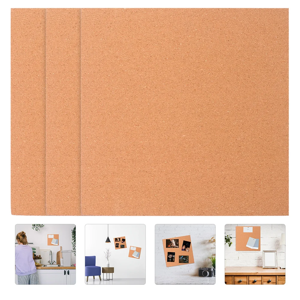 

3Pcs Wooden Cork Board Multi-Function Bulletin Notice Board for Photos Messages DIY Wall Decor Household Craft Supply
