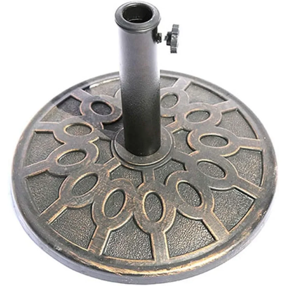 

Resin Patio Umbrella Base with Pattern Design,Parasol Bases for 38 or 48mm Umbrella Pole,Easy to Assemble,