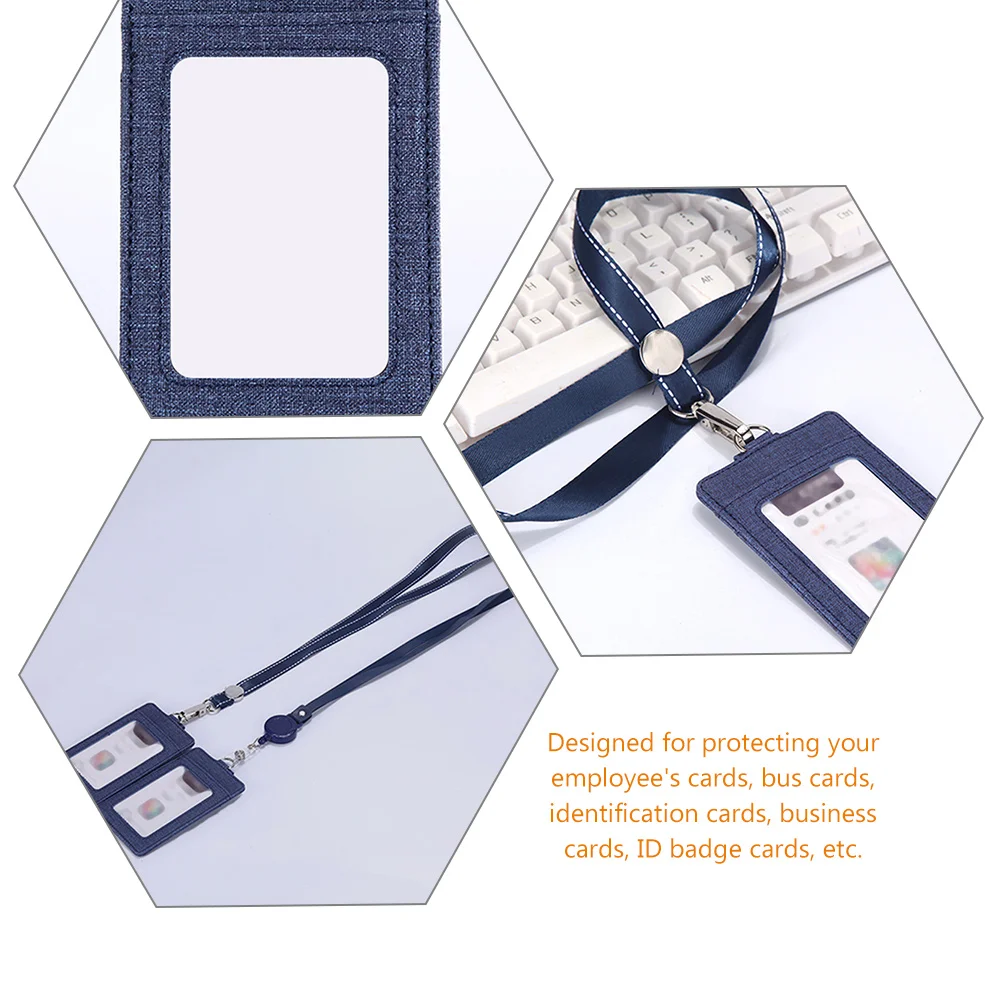 

3 Pcs Card Set Lanyard Id Sleeve with Lanyards Portable Work Holder Name Badge Holders Pu Child