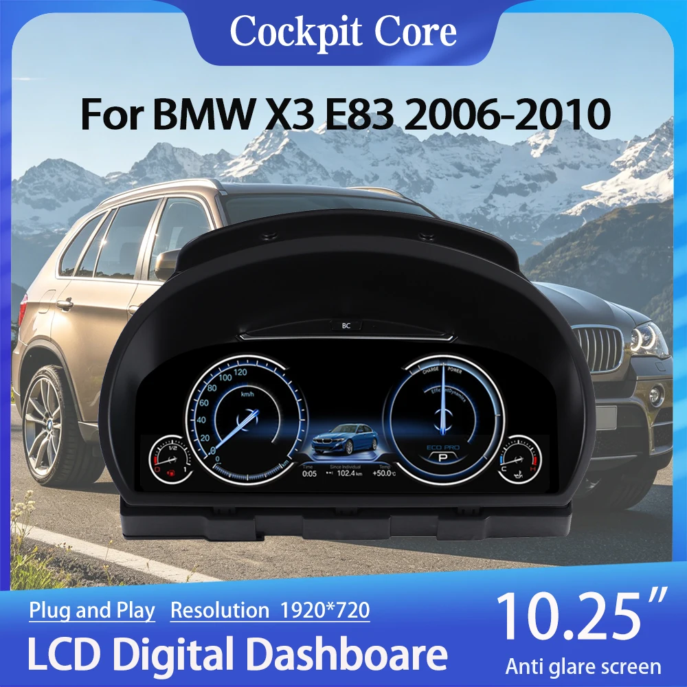 

For BMW X3 E83 2006-2010 Digital Cluster Carplay Map LCD Dashboard Cockpit Virtual Instrument Speedometer Multifunctional