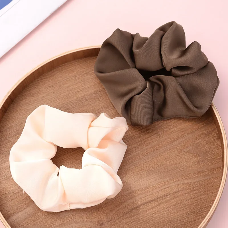 New Classy Retro Elegant Solid Color Intestine Ring Hair Band Elastic Hair Bands Girls\' Women Hair Accessories Wholesale