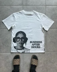 2024 letnie amerykański Retro nadruk z alfabetem uliczne T-shirt w za dużym rozmiarze mężczyzn Y2k Harajuku para moda na co dzień luźna koszula