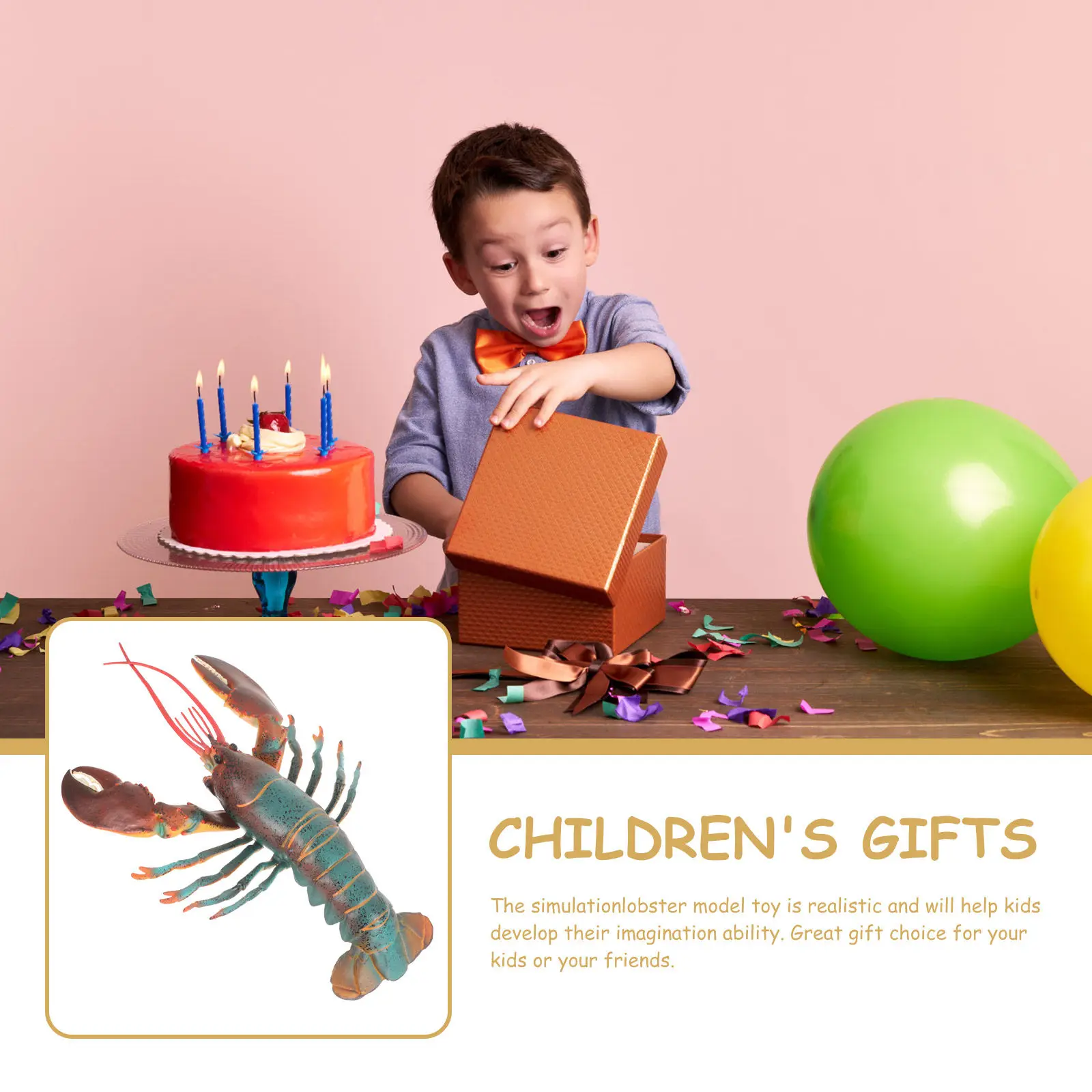 Detailed Plastic Lobster Sculpture Realistic Animal Simulation Educational Prop Decorative Desktop Ornament Nature Learning Tool