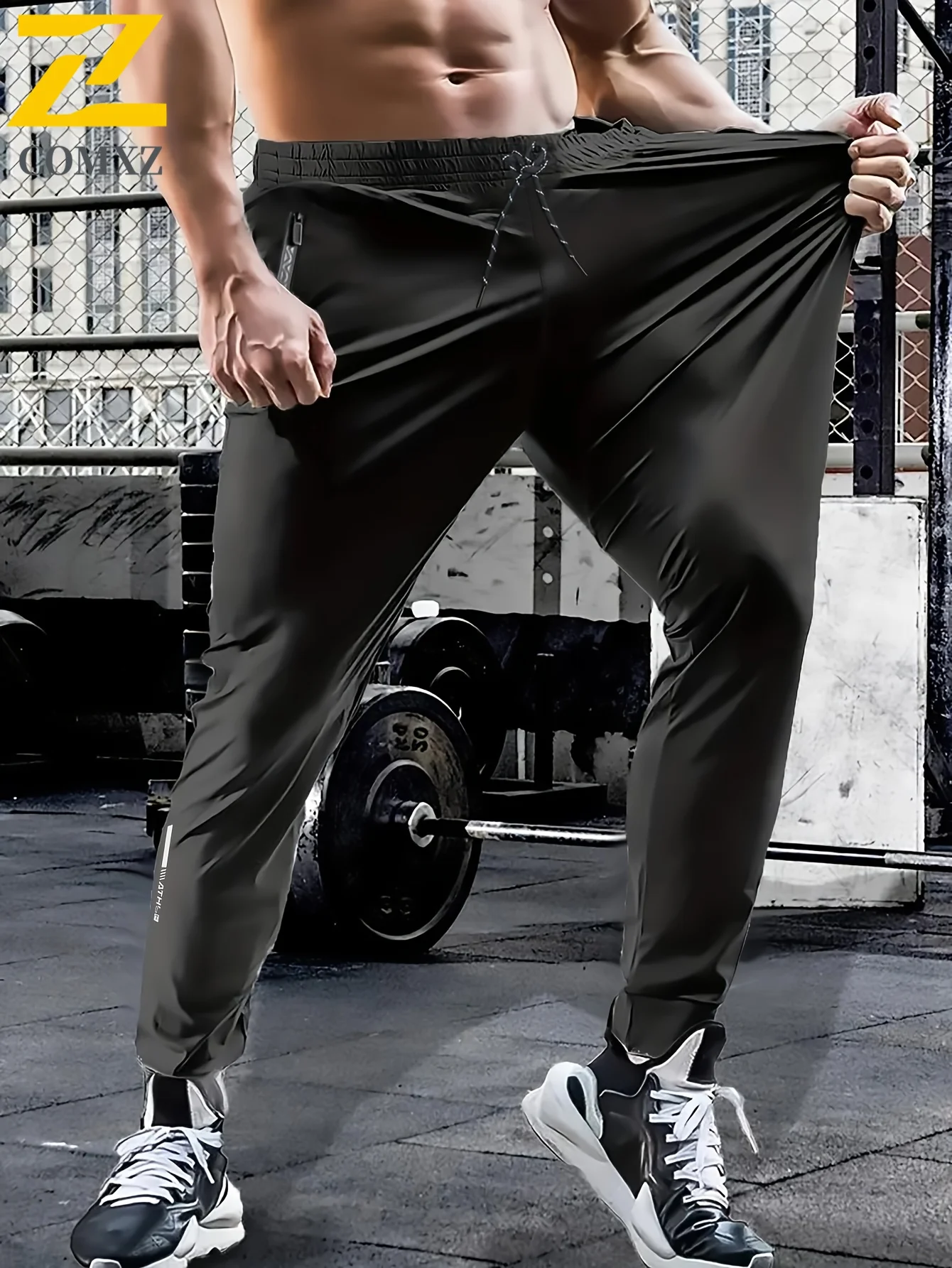 3 Pack Mens Jogger Pants Zipper Ankle Cuff Slim Fit Stretch Casual Running Lounge Sweatpants Trousers for Gym Workout Training