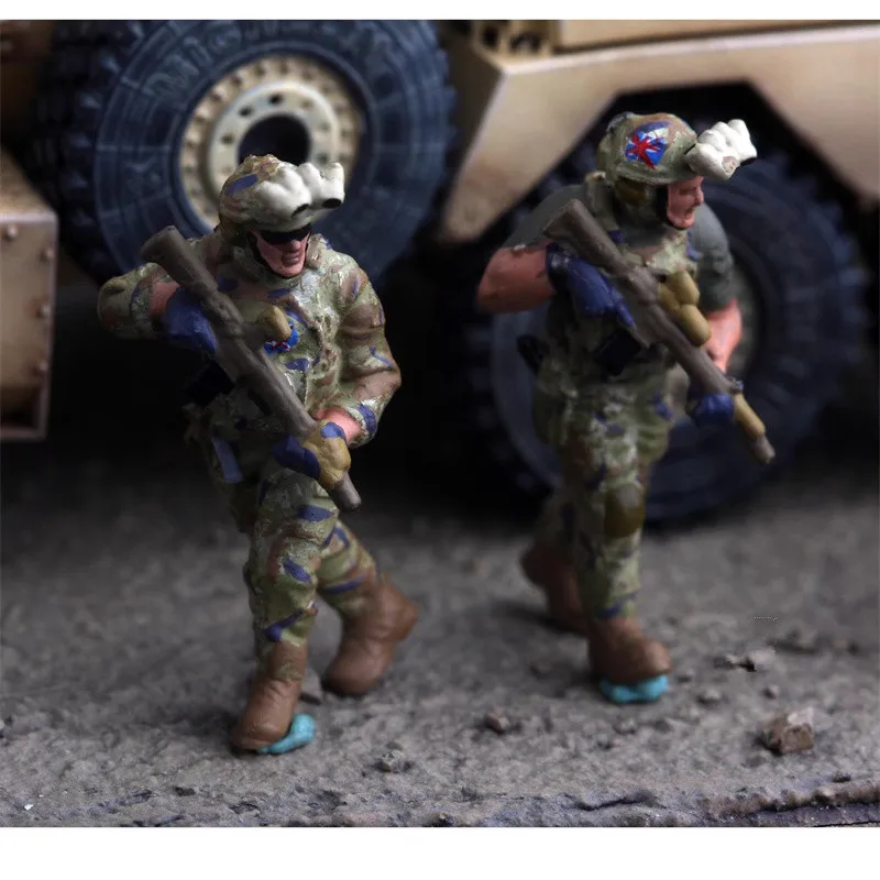 Nowy Model 1:72 6 Sztuk Brytyjski Specjalny Drużyna Powietrznodesantowa Żołnierz Figurka Akcji Zabawki DIY Scena Akcesoria Ekspozycyjne