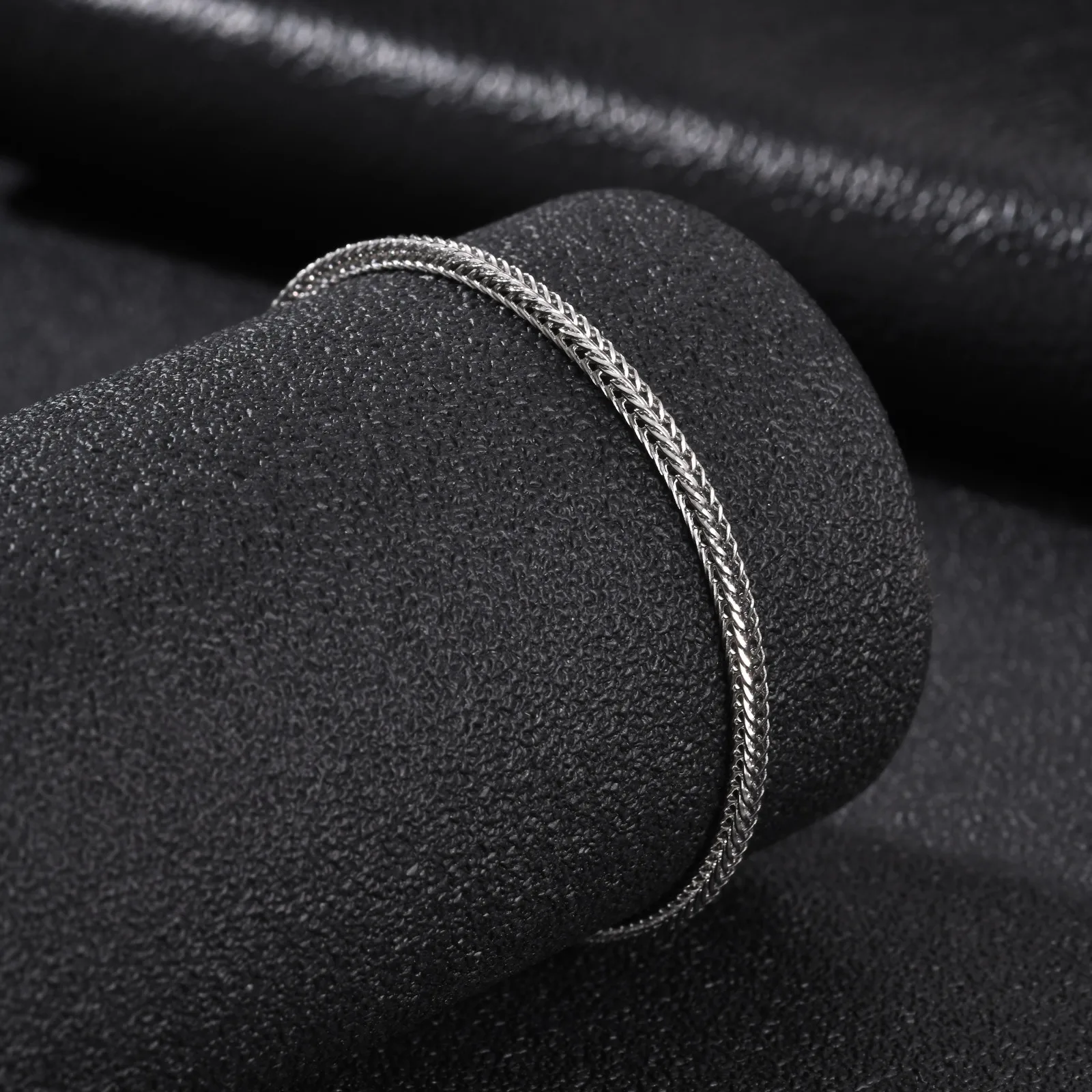 Herren Dünnes Fuchsschwanz-Kettenarmband, Wasserdichtes Edelstahl Verstellbares Gliederarmband, Neuer Hip-Hop-Schmuck – Detail 5