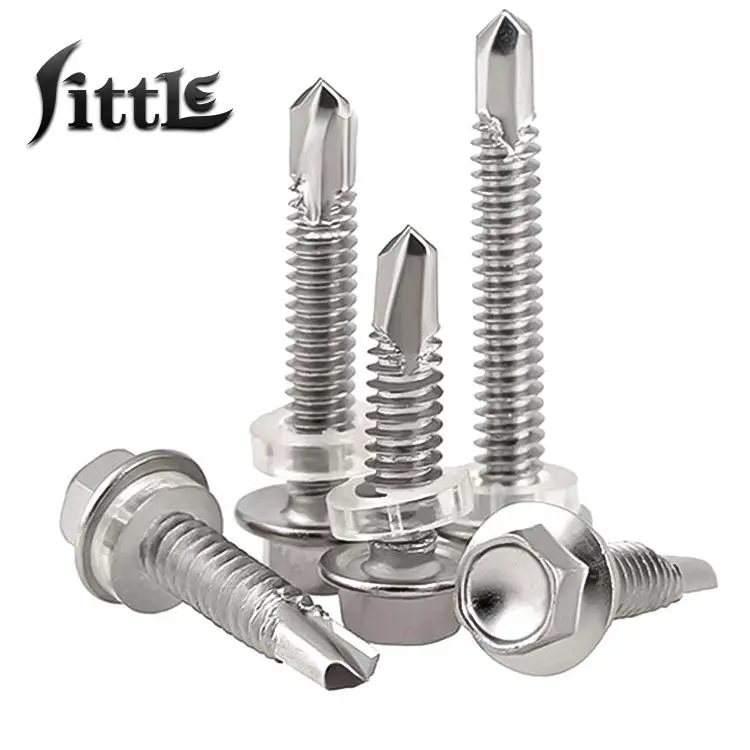 20/50 Pcs M4.2 M4.8 410 Stainless Steel Outer Hexagon Self-drilling Screw Hardware Accessories  Tapping Self-drilling Screw Vis