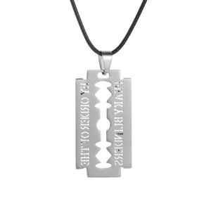 Gantungan Kunci Pisau Cukur Baja Tahan Karat Gantungan Kunci Gaya Perhiasan Film Penutup Mata Runcing Aksesori Gantungan Kunci Pisau untuk Hadiah Wanita Pria 12 penutup mata kelingking penjualan terbaik - №