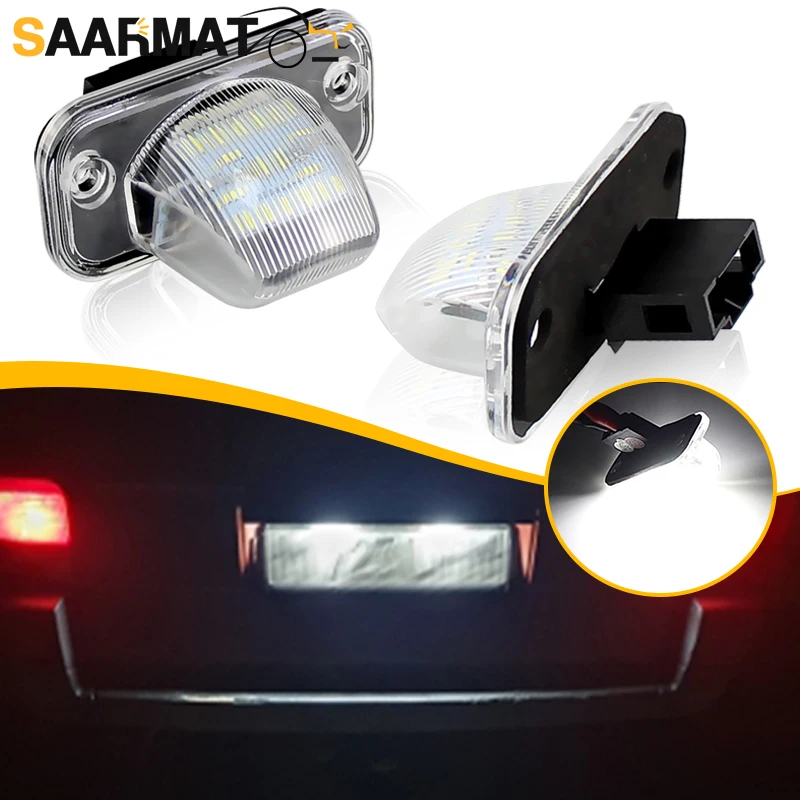 2pcs LED Number License Plate Light For VW Passat B5/B6 T4 Transporter Syncro/TR Caddy Jetta Touran Rear White Tag Light DC12V
