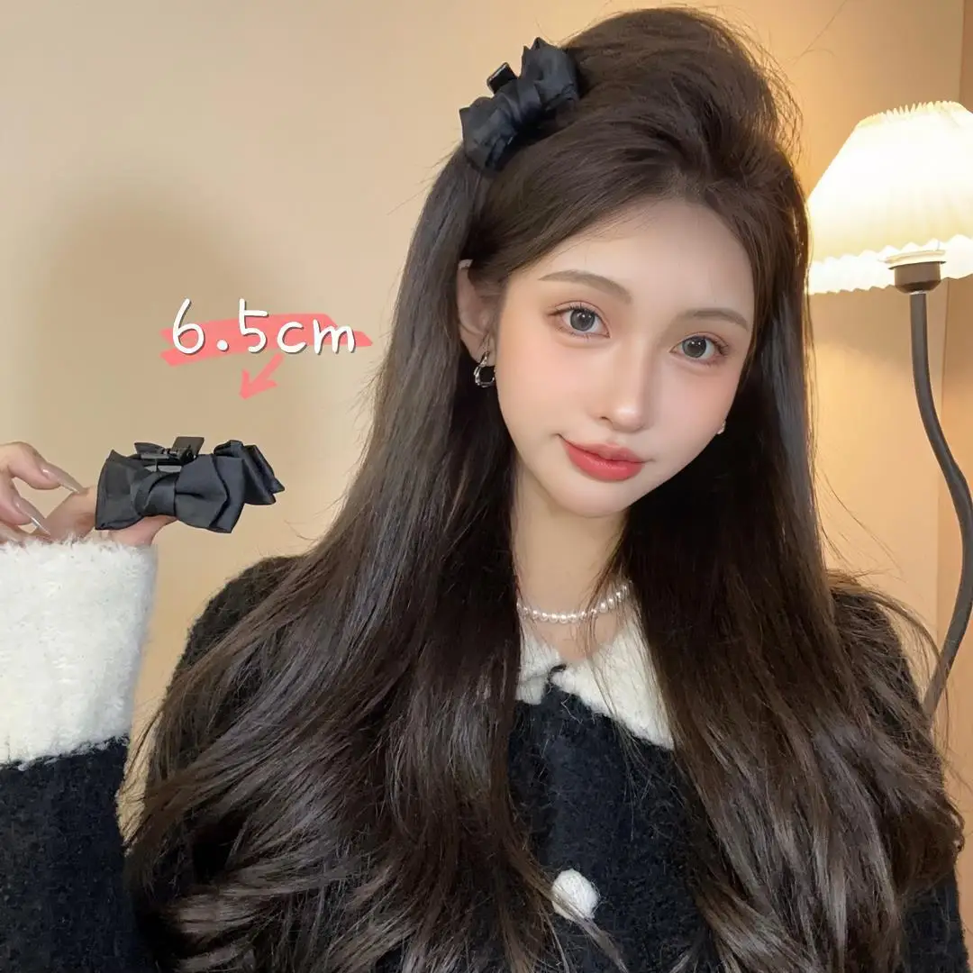 

Sweet Bow Tie Hair Claw Clip Velvet Ponytail Fixed Large Hair Clip Elegant Women Solid Color Headwear Accessories Gift for Girls