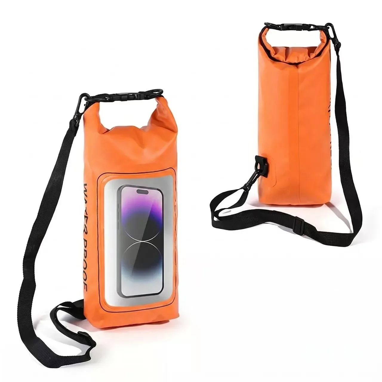 Waterproof Phone Pouch 2L PVC Touch Screen Sealed Bag Adjustable Shoulder Strap Crossbody Beach Camping Hiking Swimming  Holder