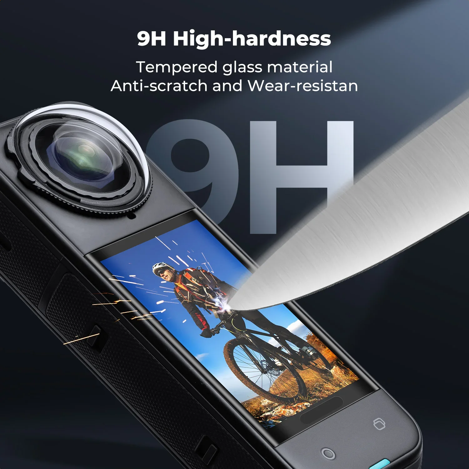 K&F CONCEPT 3-Pack Screen Protector for Insta360 X5 X4 - 9H Hardness Tempered Glass Cover Anti-Scratch Full Coverage Accessories