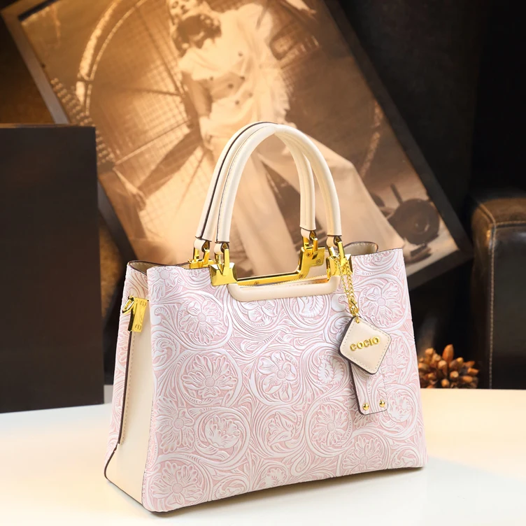 Borse da donna intagliate in vera pelle Design originale borsa a tracolla moda donna retrò nuove borse portatili per mamma Tote