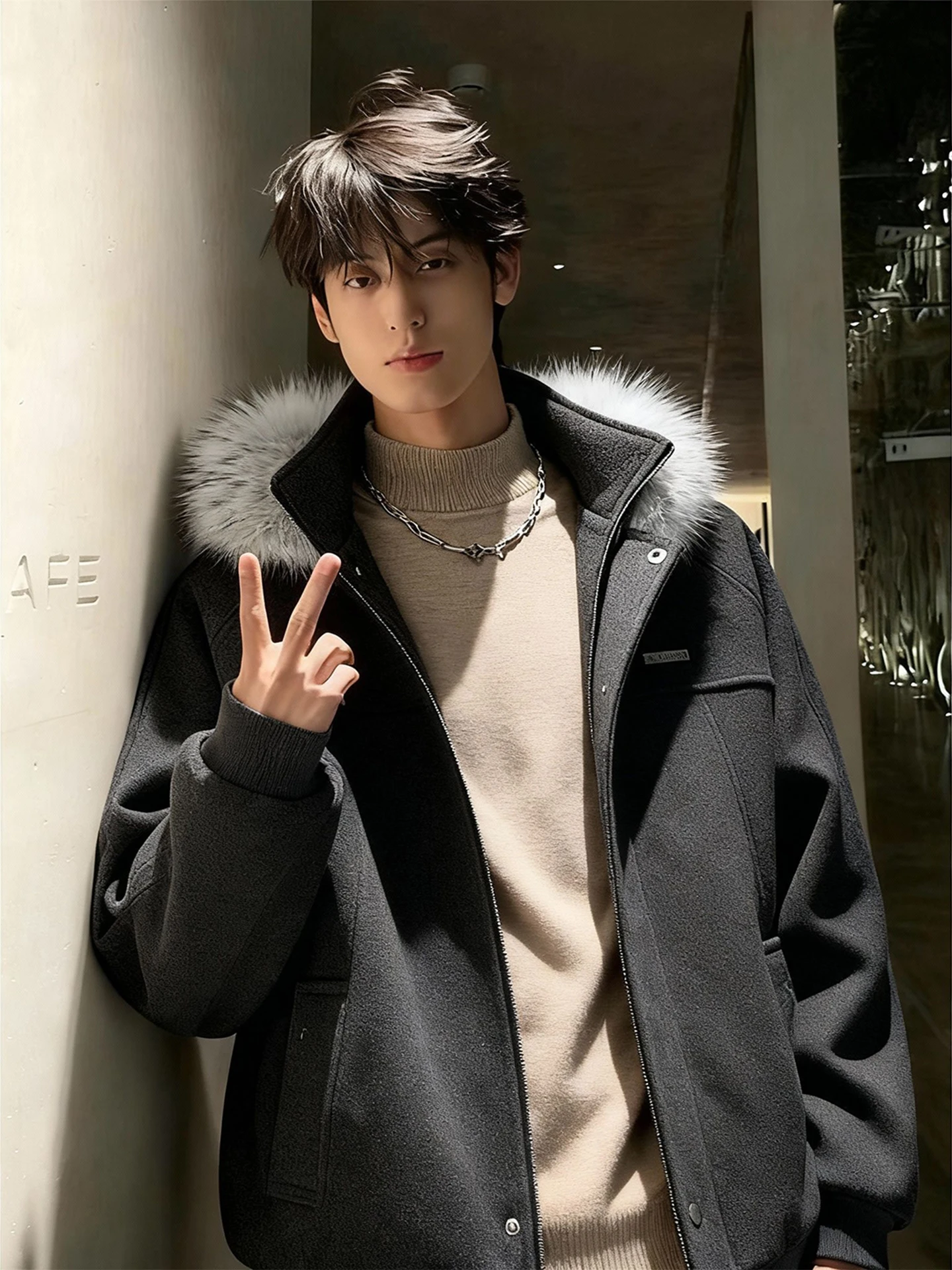 

Мужская утепленная хлопковая куртка с капюшоном, зимняя теплая верхняя одежда с меховым воротником, в американском ретро-стиле, с длинными рукавами, на молнии