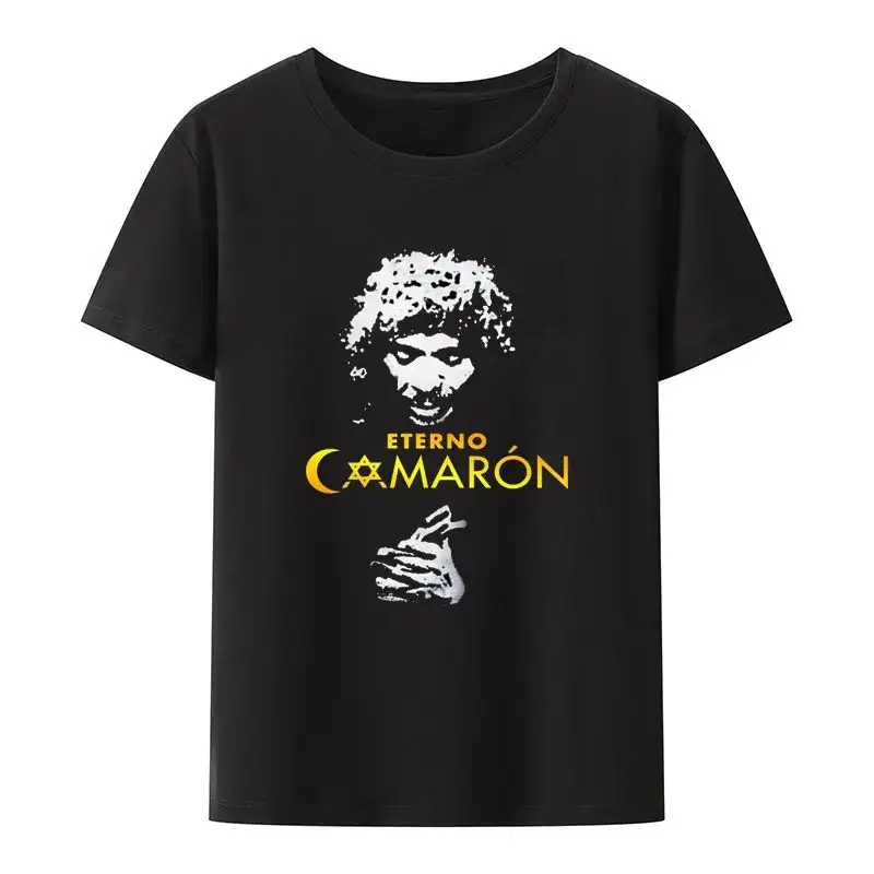 Classic Camarón De La Isla Print T Shirt Retro Men Women Short Sleeve Loose Breathable Camisetas Humor Style Fashion Casual Tops