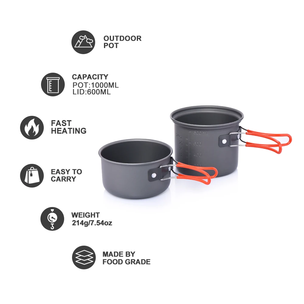 Widesea camping tableware outdoor cooking set camping cookware travel tableware pincin set hiking cooking utensils cutlery