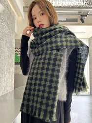 New 2023 Imitation Cashmere Women Scarf Winter Retro Plaid Scarve Pashmina Mujer Foulard Bufandas Wrap Blanket Long Shawl Pareo