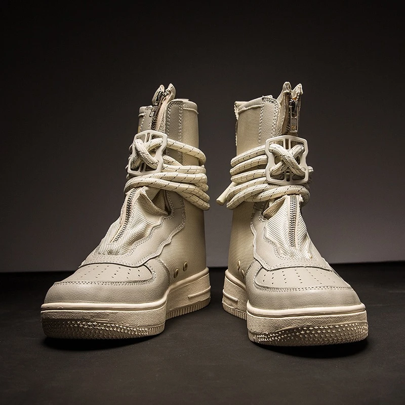 

Couple-style Sneakers for Autumn and Winter Pure Colors Trendy Street Style Small-bore Style Large Size Unique High-top Boots