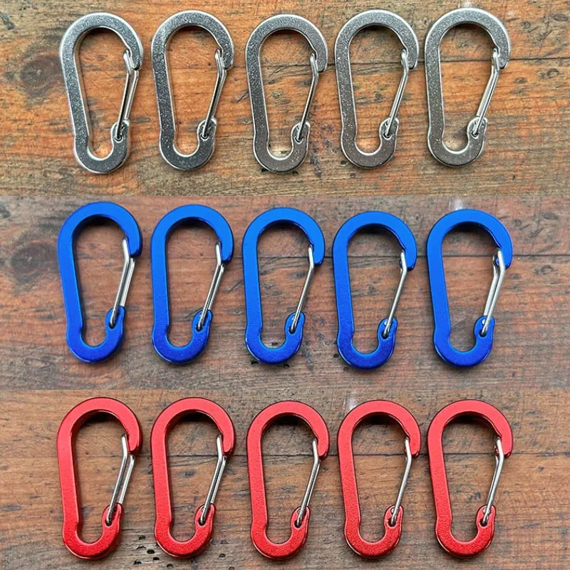 

5pcs Carabiner Spring Quickdraws Buckles Clip Hook Keychain Backpack Camping Hiking Outdoor Kettle Hanging Aluminium Alloy