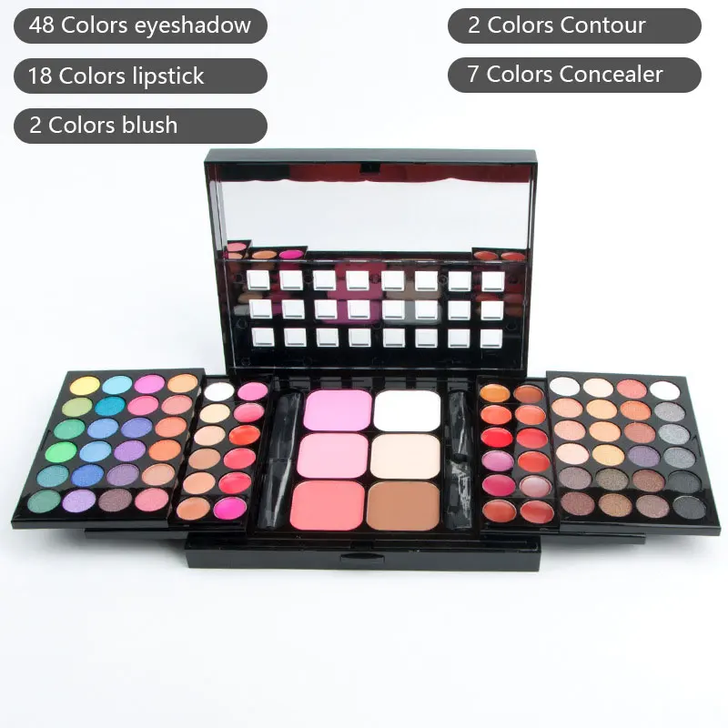 78-Farben-Make-up-Palette-Set, Lidschatten, Kontur, Lippenstift, Lippenpinsel, wasserdicht, langlebig, Schönheits-Make-up für Frauen, koreanische Kosmetik