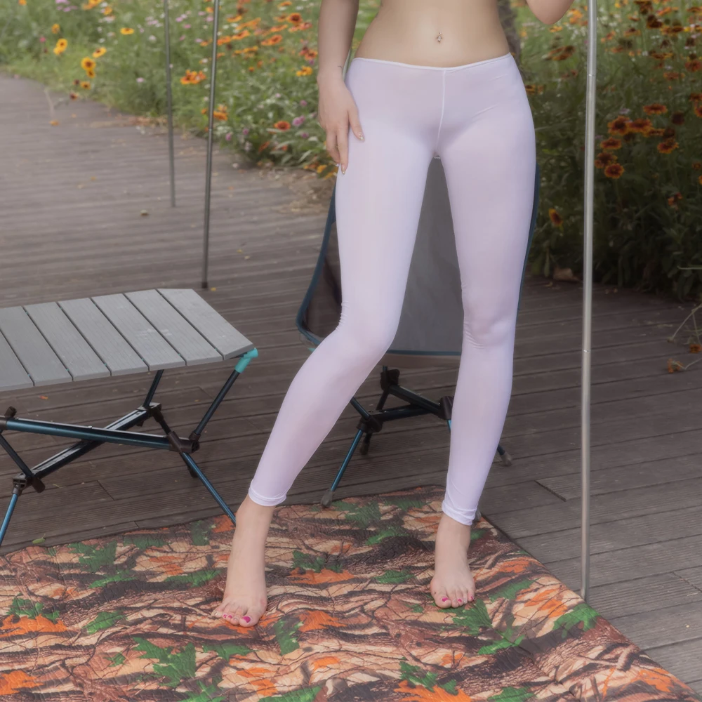 

Женские сексуальные открытые леггинсы, длинные брюки, прозрачные мягкие нейлоновые узкие брюки, Pure Desire, игривые женские пижамы