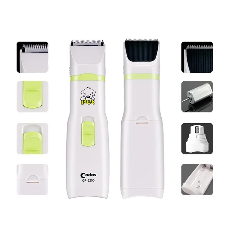 2-in-1 Pet Hair Trimmer and Nail Grinder Ceramic Blade Grooming Clippers for Dogs and Cats with Nail Cutter Hair Cutting Machine