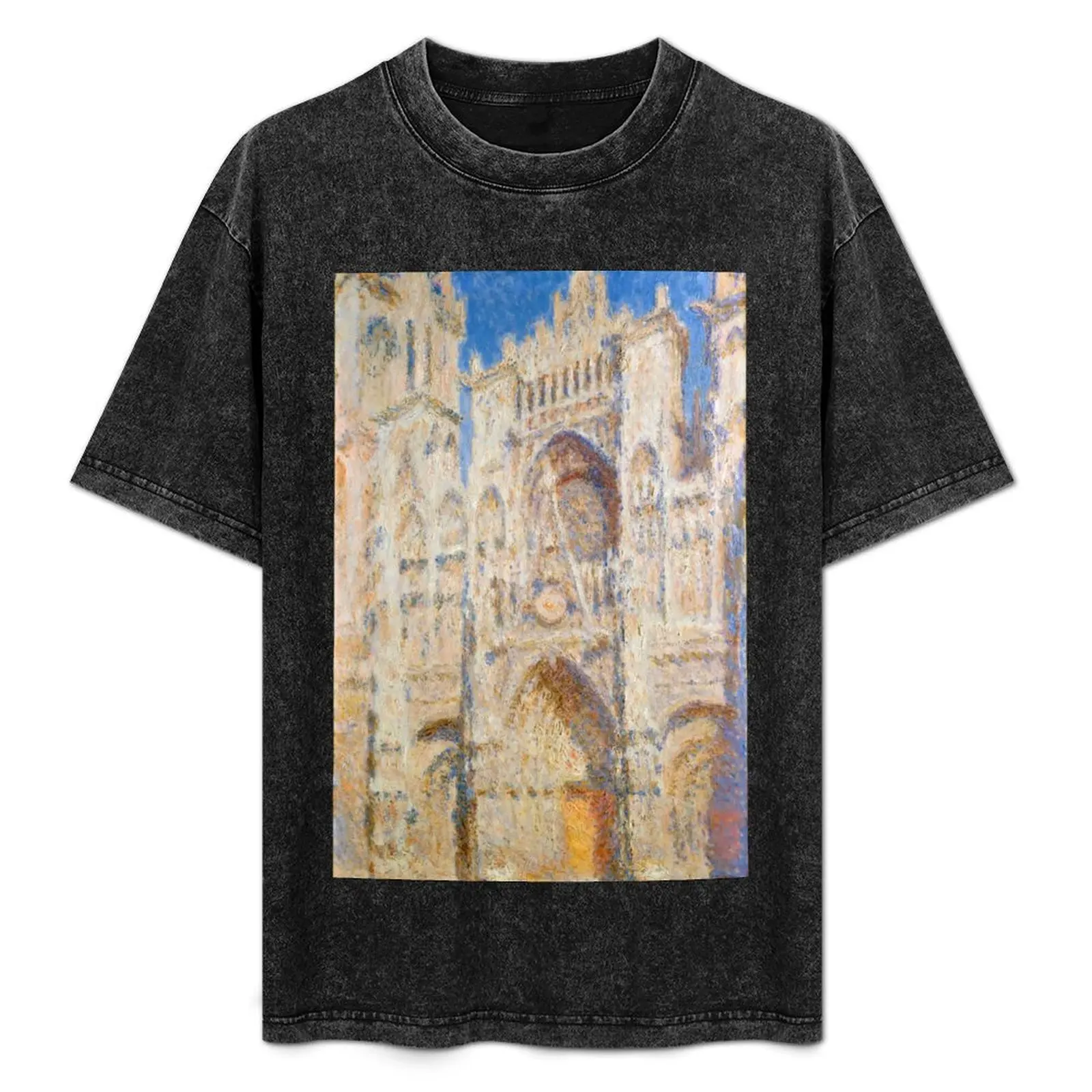 Rouen Cathedral, Facade (Sunset) Monet High Contrast T-Shirt valentines clothes anime shirt rapper graphic tees T-shirt men