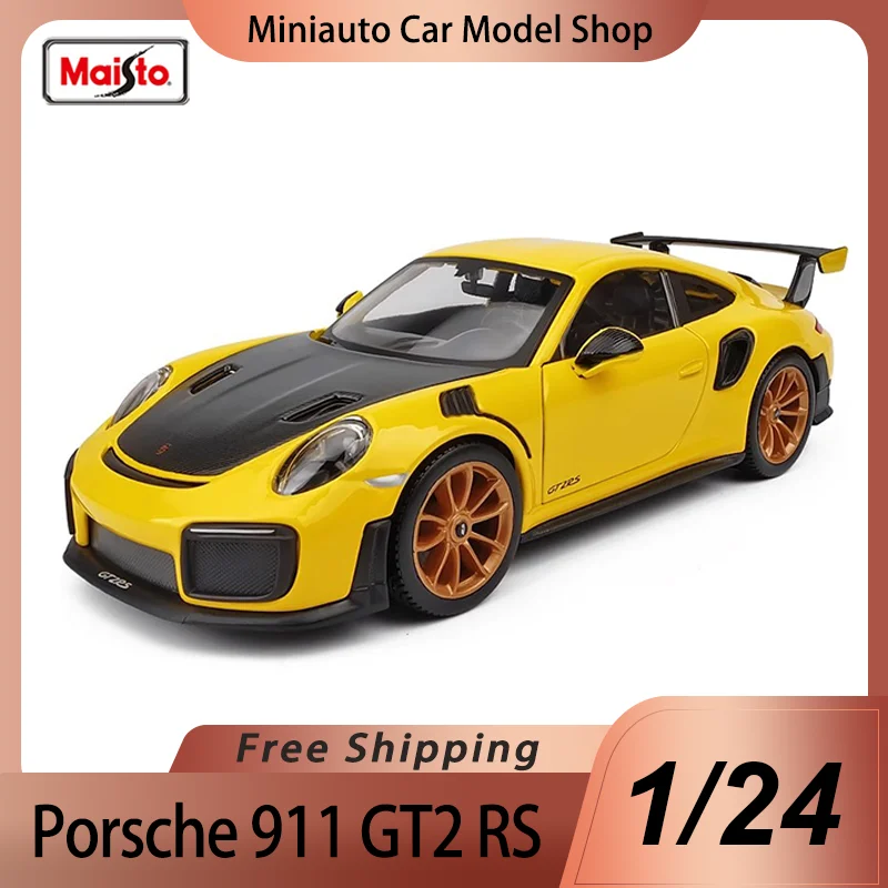 

In Stock Maisto 1:24 Porsche 911 Gt2 Rs Car Alloy Miniature Diecast Model Porsche 911 Gt2 Sports Car Toys Christmas Kids Gift