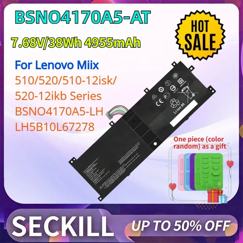 

4955mAh BSNO4170A5-AT Laptop Battery for Lenovo Miix 510/520/510-12isk/520-12ikb Series BSNO4170A5-LH LH5B10L67278