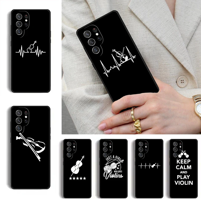 Cool Music Violin C Phone Case for Samsung Galaxy S26 S25 Ultra S24 S23 S22 S21 Plus Note 10 Bumper Cover