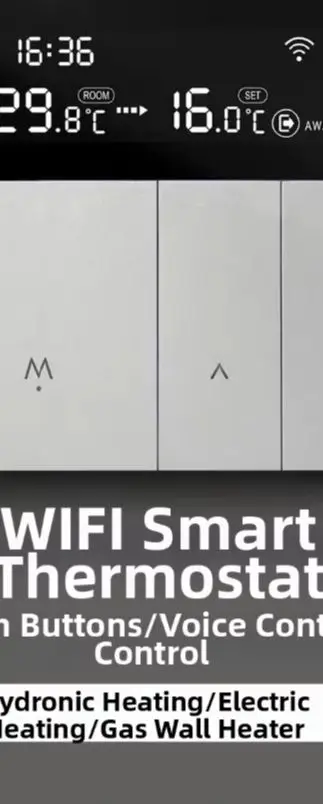 

For Tuya WiFi Smarts Thermostat Electric Floor Heating TRV Water Gas Boiler Temperature Voice Remote Controller Googles Alexas