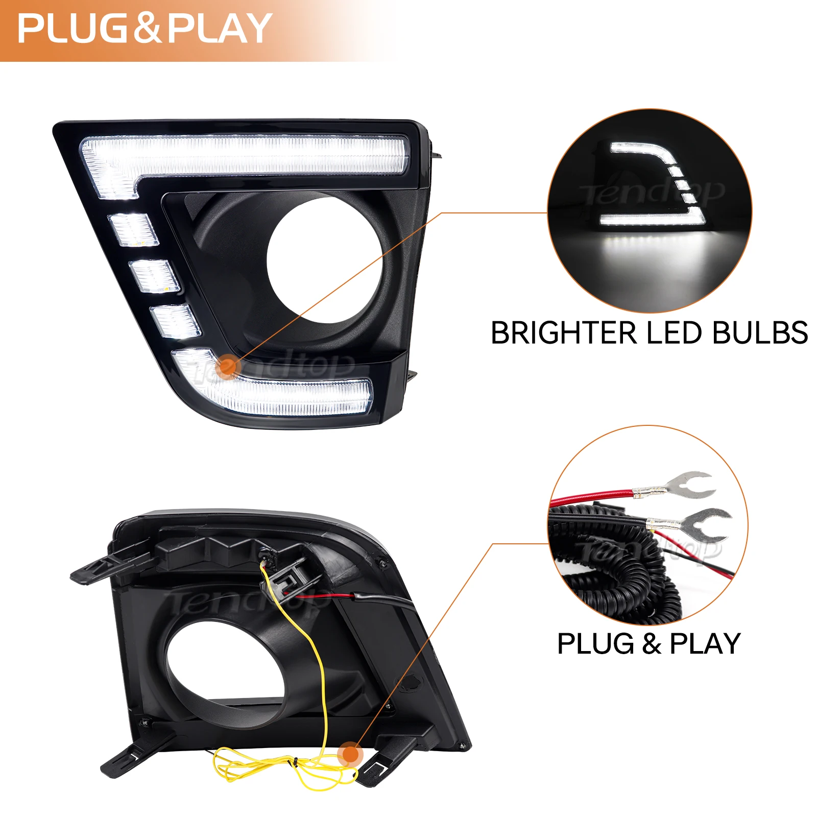 White & Amber LED Car Daytime Running Lights DRL Turn Signal Light For Toyota Corolla Altis  2014-2017