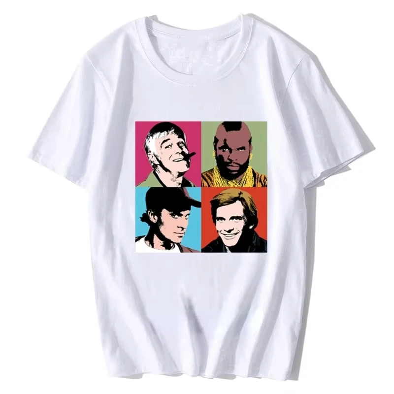 Das A-Warhol Team T-Shirt Warhol The A Team Serie Series Portraid Parodie Grafik T-Shirts Lustige Retro Mashup Tv Tops Camisetas